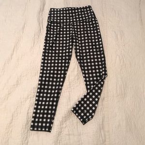 Albion Fit Black Gingham Leggings XS Petite